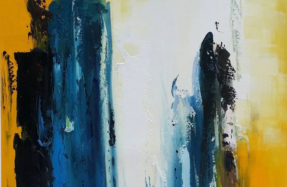 Black Living Entryway Abstract Canvas Artwork R1N1G wall art